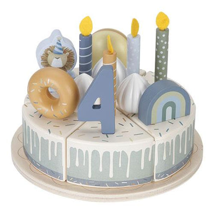 Torta di Compleanno in Legno Blu 3+