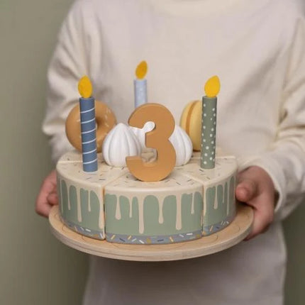 Torta di Compleanno in Legno Blu 3+