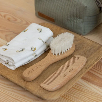 Set di Pettine e Spazzola in Legno