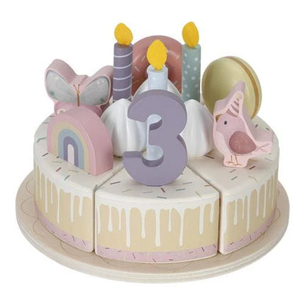 Torta di Compleanno in Legno Rosa 3+