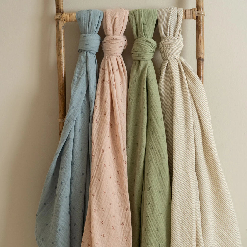 Mussola di Cotone Newborn Blu 120cm