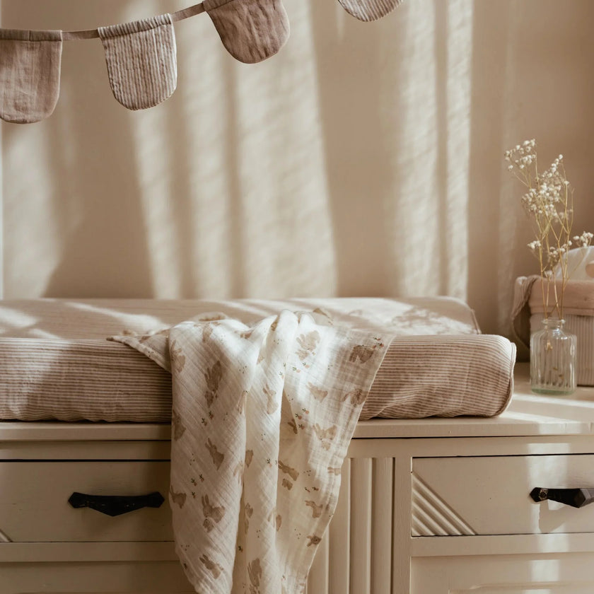 Mussola di Cotone Bio Baby Bunny 120 cm