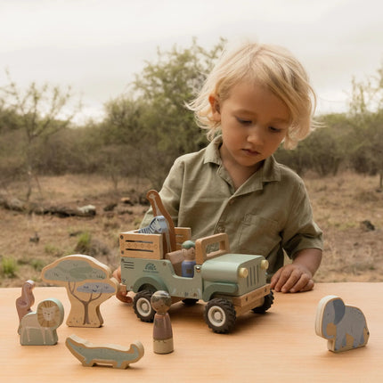 Auto in Legno con Animali Safari Friends 18m+