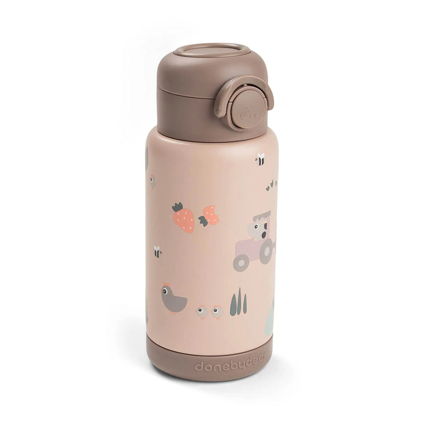 Borraccia Antigoccia in Metallo 340 ml - Tiny Farm - Rosa