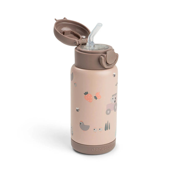 Borraccia Antigoccia in Metallo 340 ml - Tiny Farm - Rosa