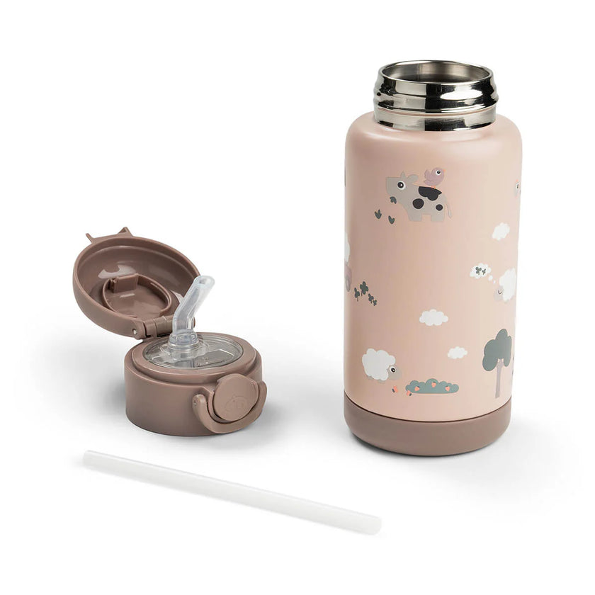 Borraccia Antigoccia in Metallo 340 ml - Tiny Farm - Rosa