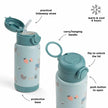 Borraccia Antigoccia in Metallo 340 ml - Tiny Farm - Blu