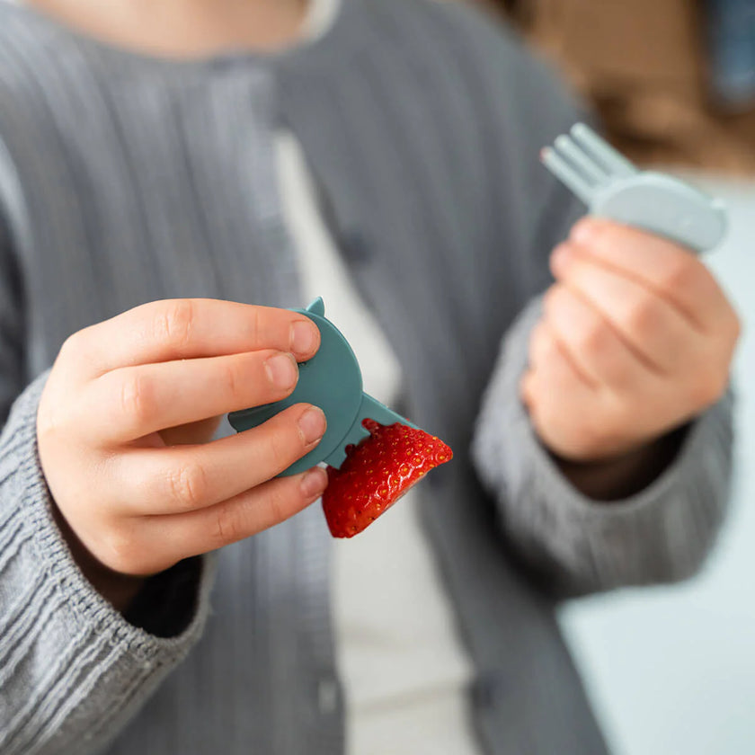 Porta Pranzo/Merenda con Forchettine - Tiny Farm Blu