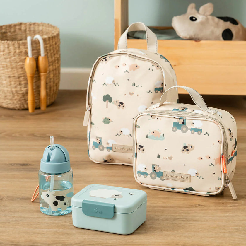 Porta Pranzo/Merenda con Forchettine - Tiny Farm Blu