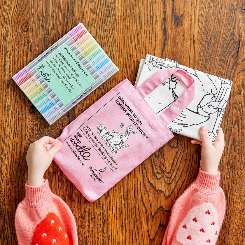 Tovaglietta da Colorare Riutilizzabile con 10 pennarelli - Jemima Puddle-Duck™