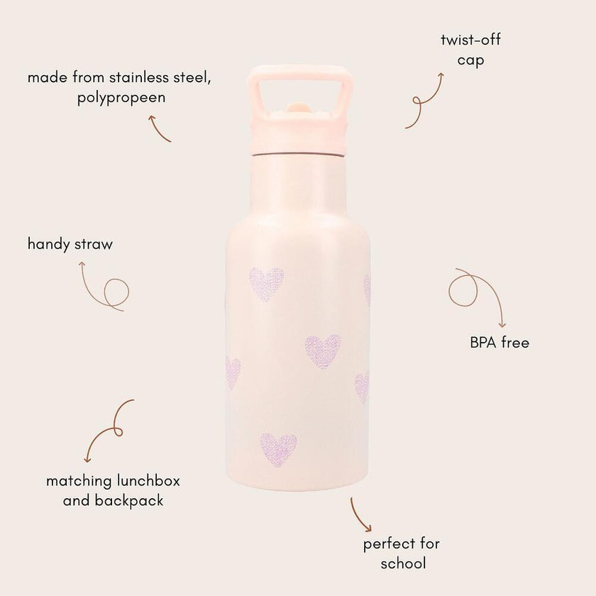 Borraccia Termica Magical Meadows 350 ml - Cuori Rosa