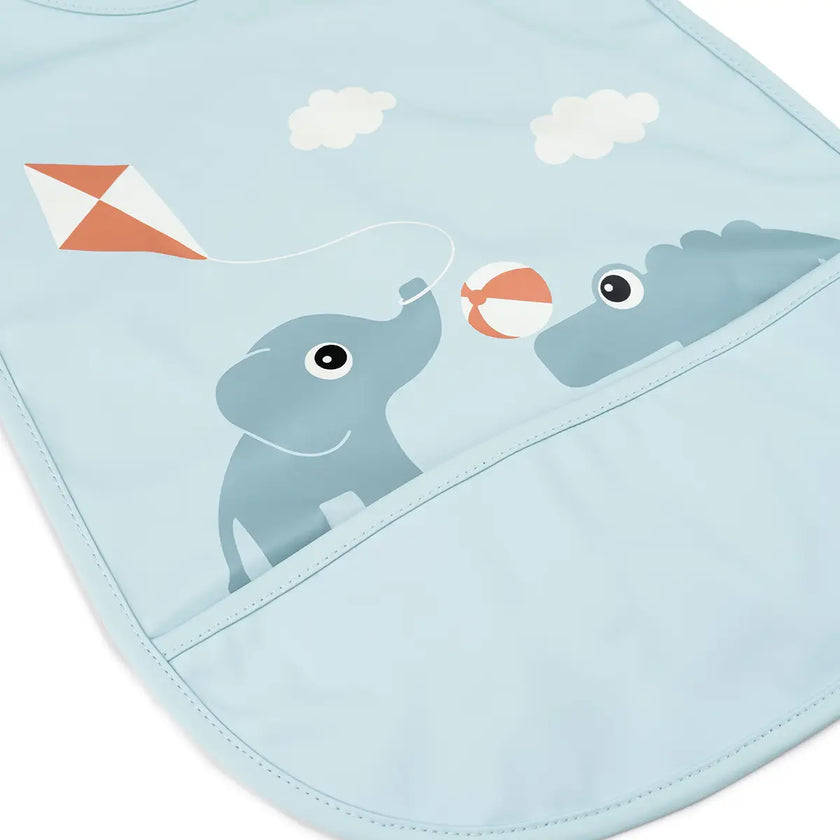 Bavaglio Impermeabile con Tasca - Playground - Blu - Certificato OEKO-TEX