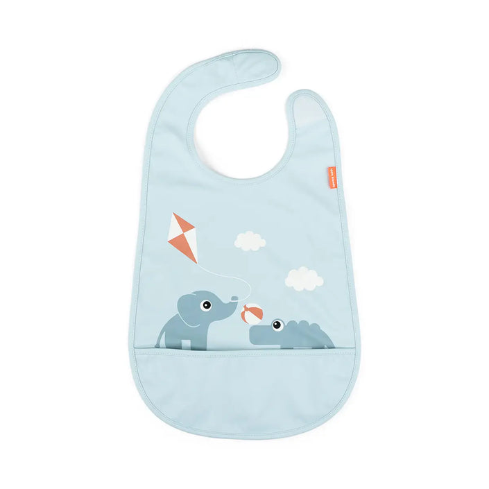 Bavaglio Impermeabile con Tasca - Playground - Blu - Certificato OEKO-TEX