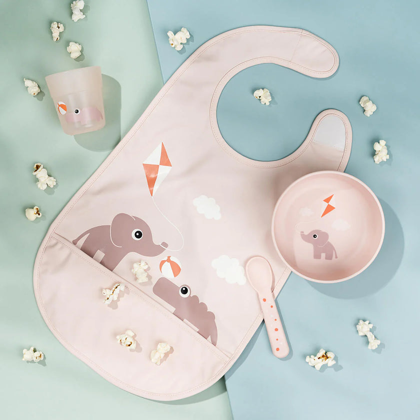 Bavaglio Impermeabile con Tasca - Playground - Rosa - Certificato OEKO-TEX