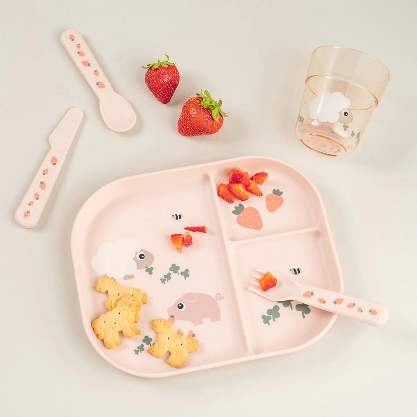 Set Posate da Apprendimento - Tiny Farm - Cipria
