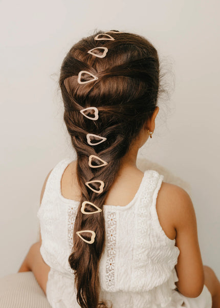 Fermagli per Capelli Glitterati Cuori Nude - 10pz