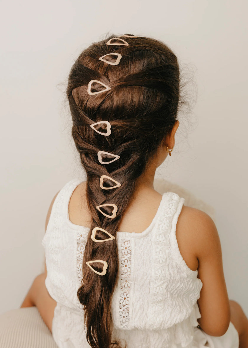 Fermagli per Capelli Glitterati Cuori Nude - 10pz