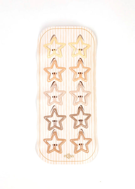 Fermagli per Capelli Glitterati Stella Big Nude - 10pz