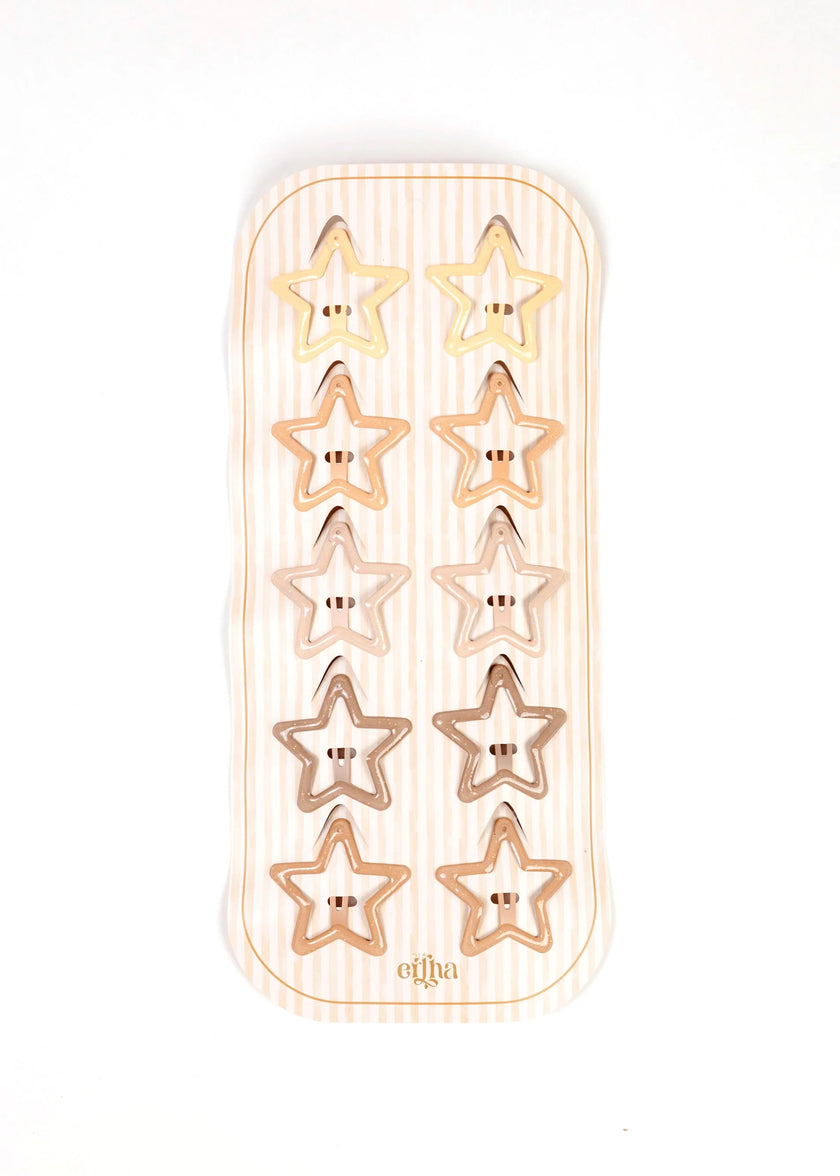 Fermagli per Capelli Glitterati Stella Big Nude - 10pz