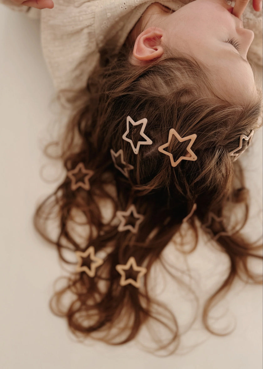 Fermagli per Capelli Glitterati Stella Big Nude - 10pz