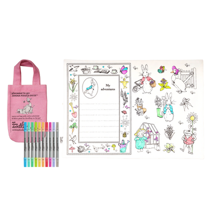 Tovaglietta da Colorare Riutilizzabile con 10 pennarelli - Jemima Puddle-Duck™