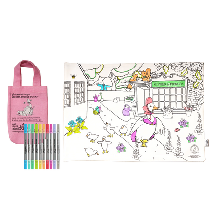Tovaglietta da Colorare Riutilizzabile con 10 pennarelli - Jemima Puddle-Duck™