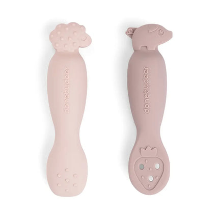 Set 2 Cucchiai da Apprendimento in Silicone - Tiny Farm - Cipria