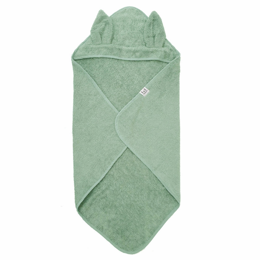 Asciugamano con cappuccio con orecchie di coniglio Verde Cameo