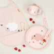 Bavaglio con Elastico e Tasca - Tiny Farm Rosa - Certificato OEKO-TEX