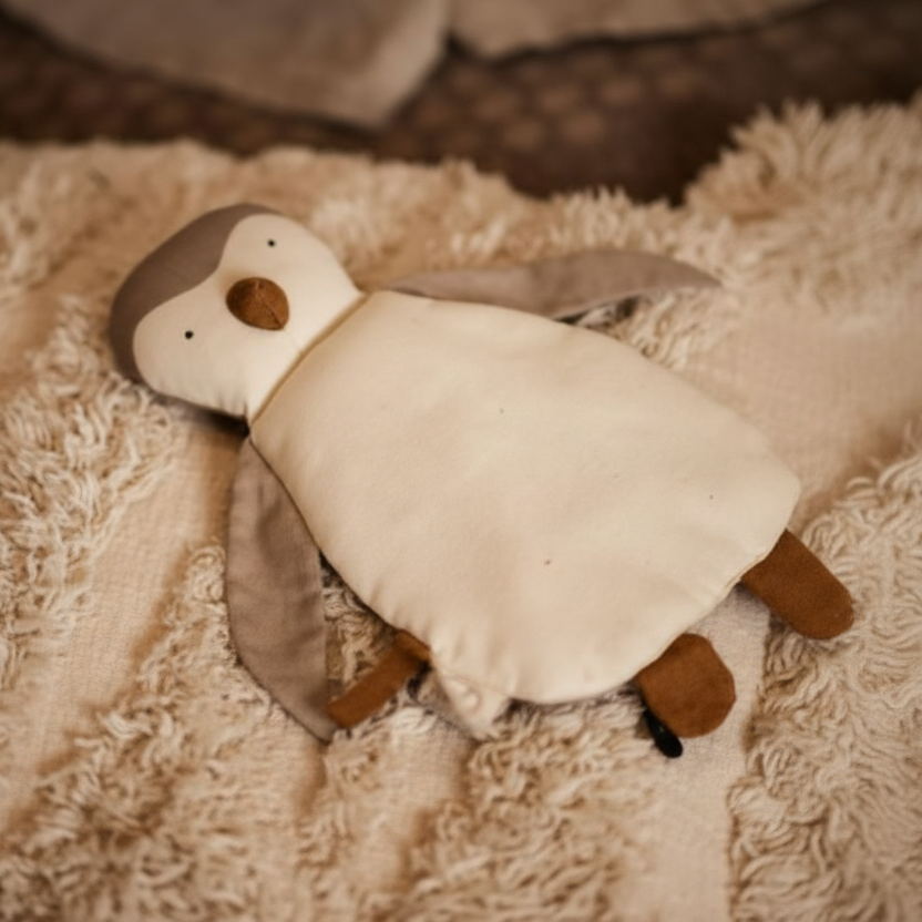 Panno Coccola Pinguino in cotone biologico Talpa con portaciuccio