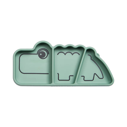 Piatto a Scomparti Anti-Scivolo Stick&Stay Croco - Verde