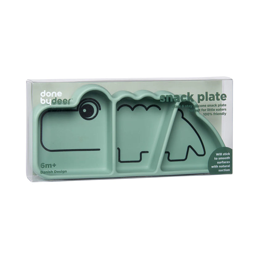 Piatto a Scomparti Anti-Scivolo Stick&Stay Croco - Verde