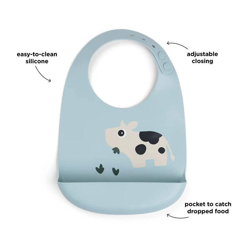 Bavaglio Impermeabile con Tasca - Tiny Farm - Blu