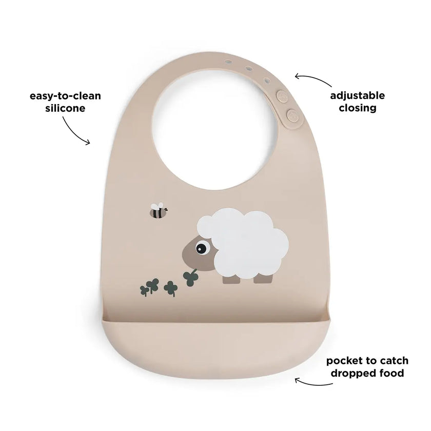 Bavaglio Impermeabile con Tasca - Tiny Farm - Sabbia