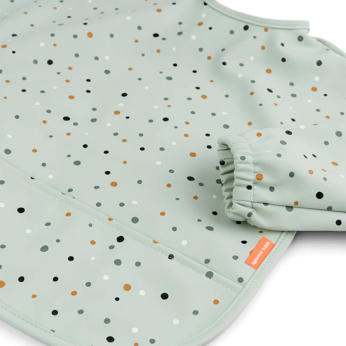 Bavaglio a Maniche Lunghe Impermeabile con Tasca - Happy Dots - Verde