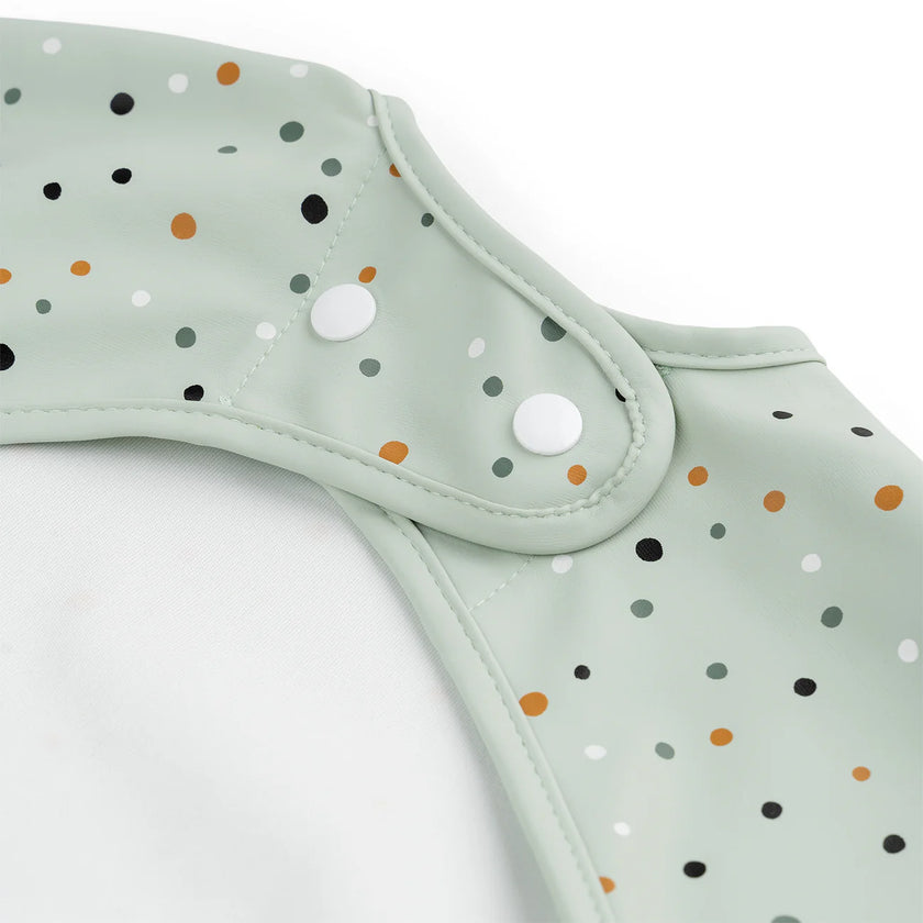 Bavaglio a Maniche Lunghe Impermeabile con Tasca - Happy Dots - Verde