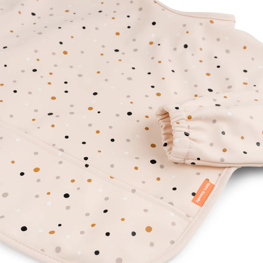 Bavaglio a Maniche Lunghe Impermeabile con Tasca - Happy Dots - Rosa