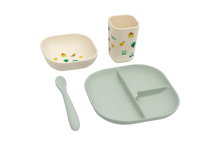 Set Stoviglie in Silicone LFGB - Tiny Bits Wasabi