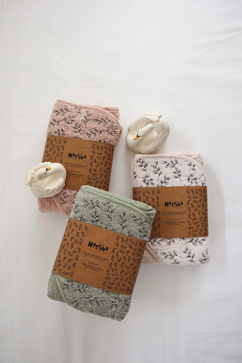 Asciugamano con cappuccio Spugna Bio Rosa Polvere