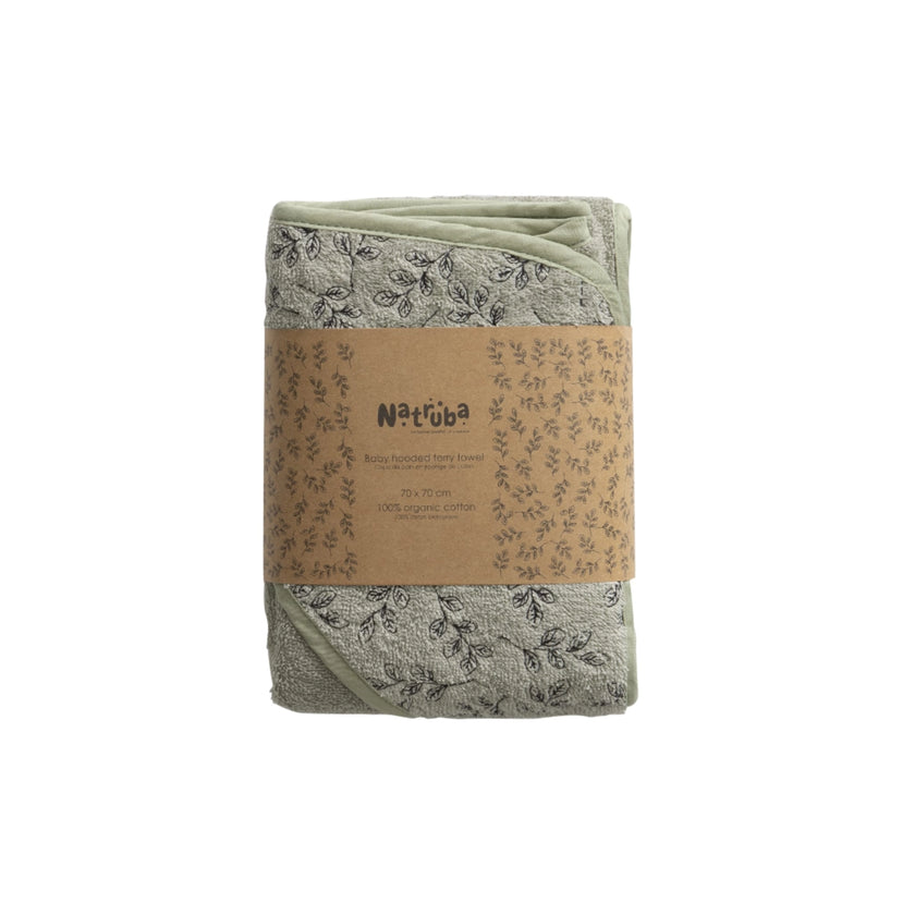Asciugamano con cappuccio in Spugna Bio Verde