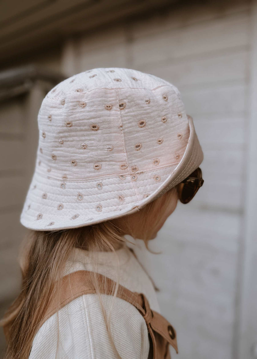 Cappello Buckies in Cotone Pois Neutri
