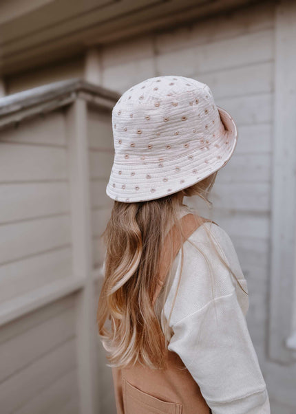 Cappello Buckies in Cotone Pois Neutri
