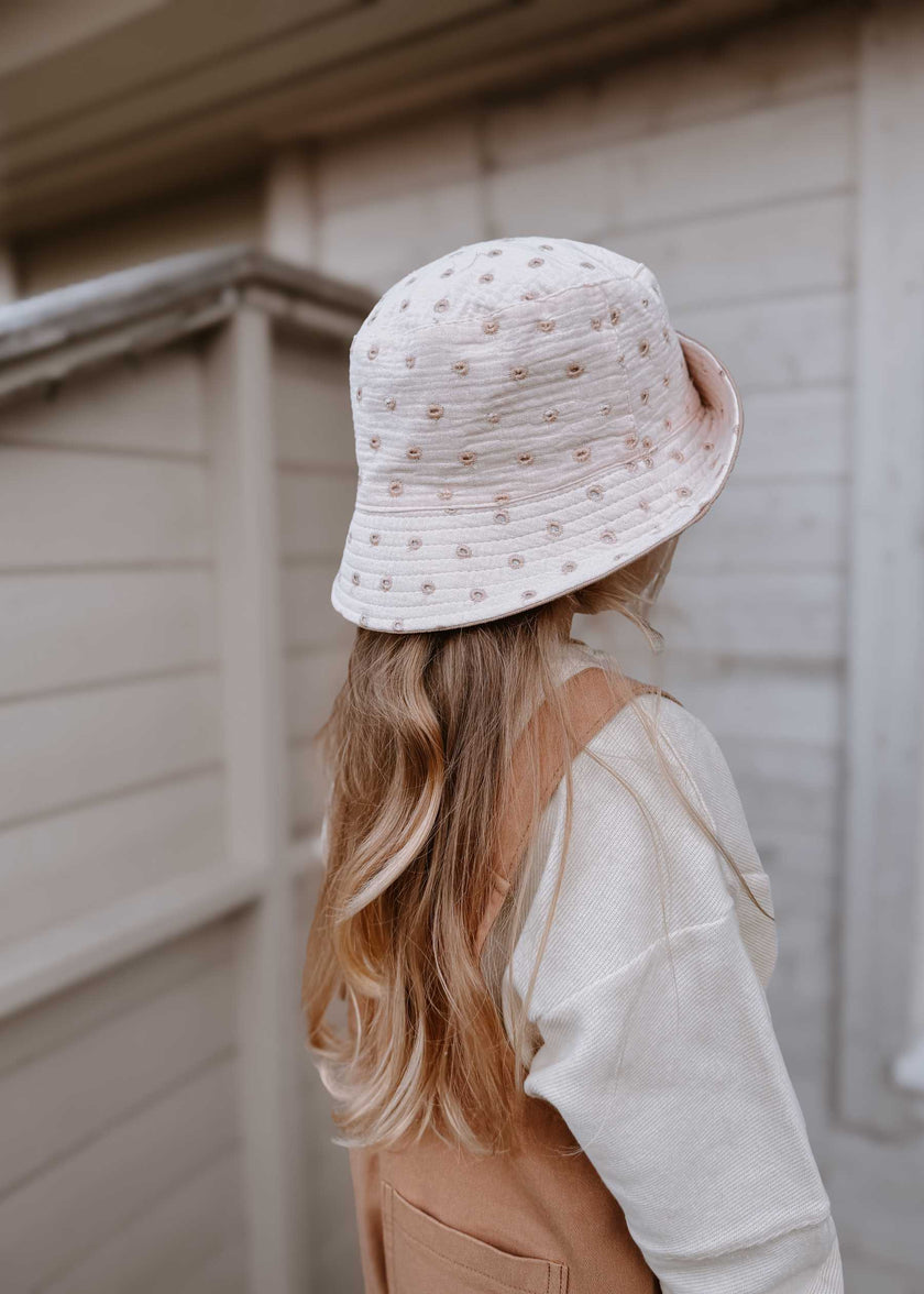 Cappello Buckies in Cotone Pois Neutri