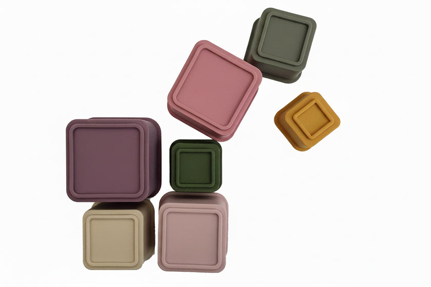 Gioco impilabile con cubi quadrati in silicone