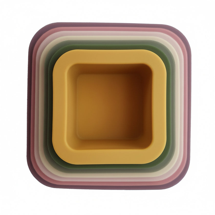 Gioco impilabile con cubi quadrati in silicone