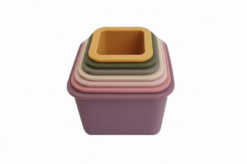Gioco impilabile con cubi quadrati in silicone