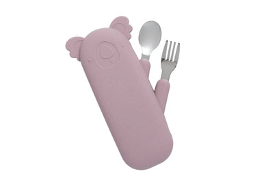 Set di Posate e Custodia Zoe il Koala Dusty Mauve